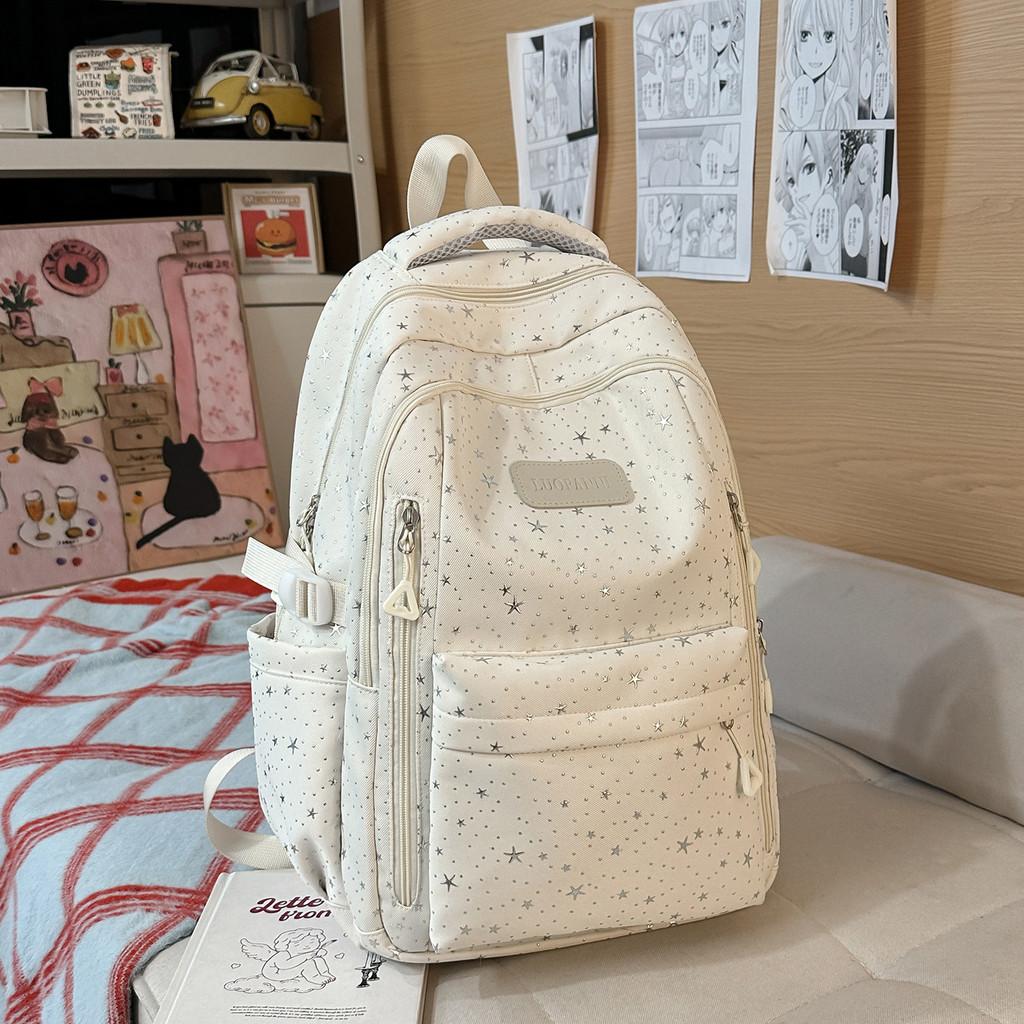 Starry Style School Backpack For Girls With Nylon Material And 10in Laptop Storage