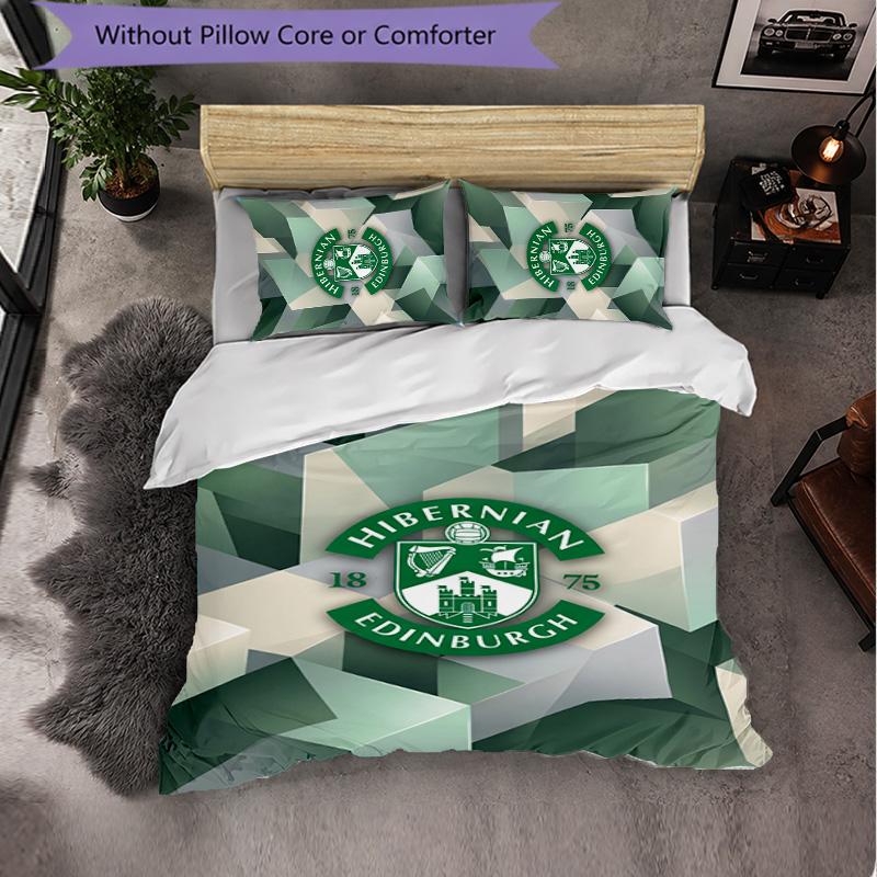 Biancheria da Letto a Tema Hibernian FC Set 3 Pezzi Copripiumino Biancheria da Letto Decorativa Per Stanza Adolescenti Decorazione Casa