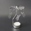 Christmas Carousel Candlestick Ornament Alloy Horselight Rotating Candlestick Decor Holiday Candlelight Dinner Desktop Ornament