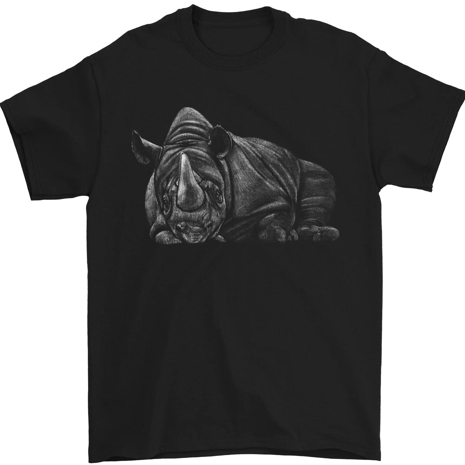 A Rhino Rhinoceros Mens T-Shirt 100% Cotton S