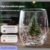 Double Wall Christmas Glass Cup High Borosilicate Glass Mug Heat Resistant Tea Milk Coffee Cup Drinkware Christmas Gift