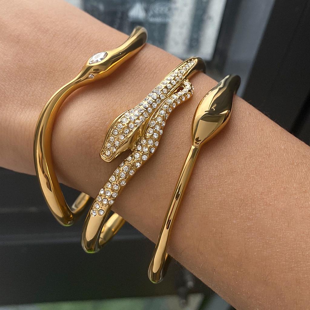 JYL TS Bracelet Bangle Snake Design Bold Style Boosts Wisdom & Protection From Negativity