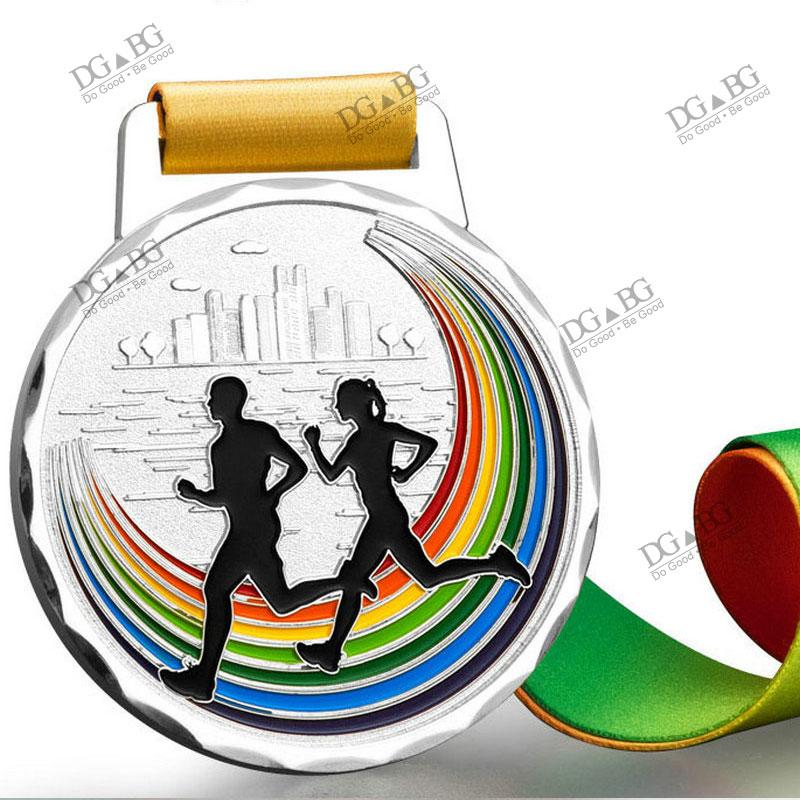 Running Runner Gold Medals Trophy Award With Neck Ribbons Express Medal Various Souvenir School Sports Prize Gift Custom Made