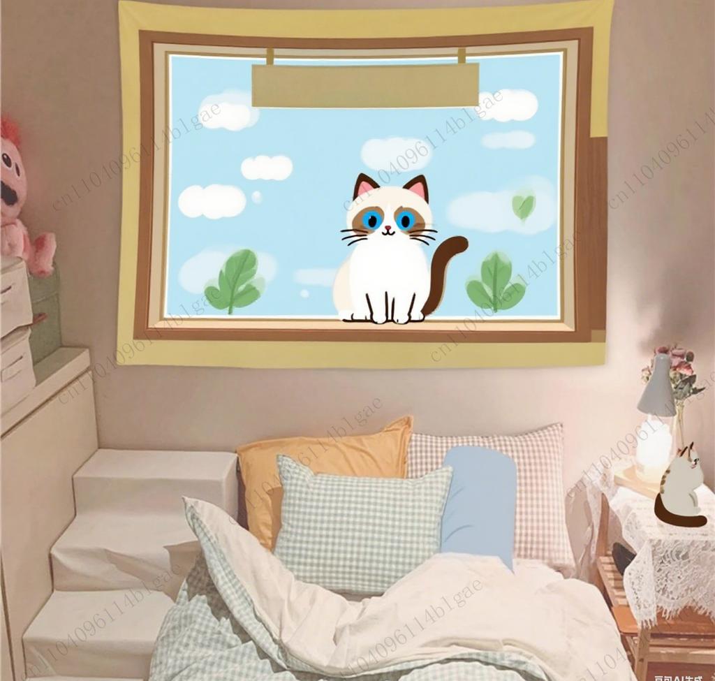 Playful Police Figure Wall Tapestry Light-Hearted Art Decorative Home Decor