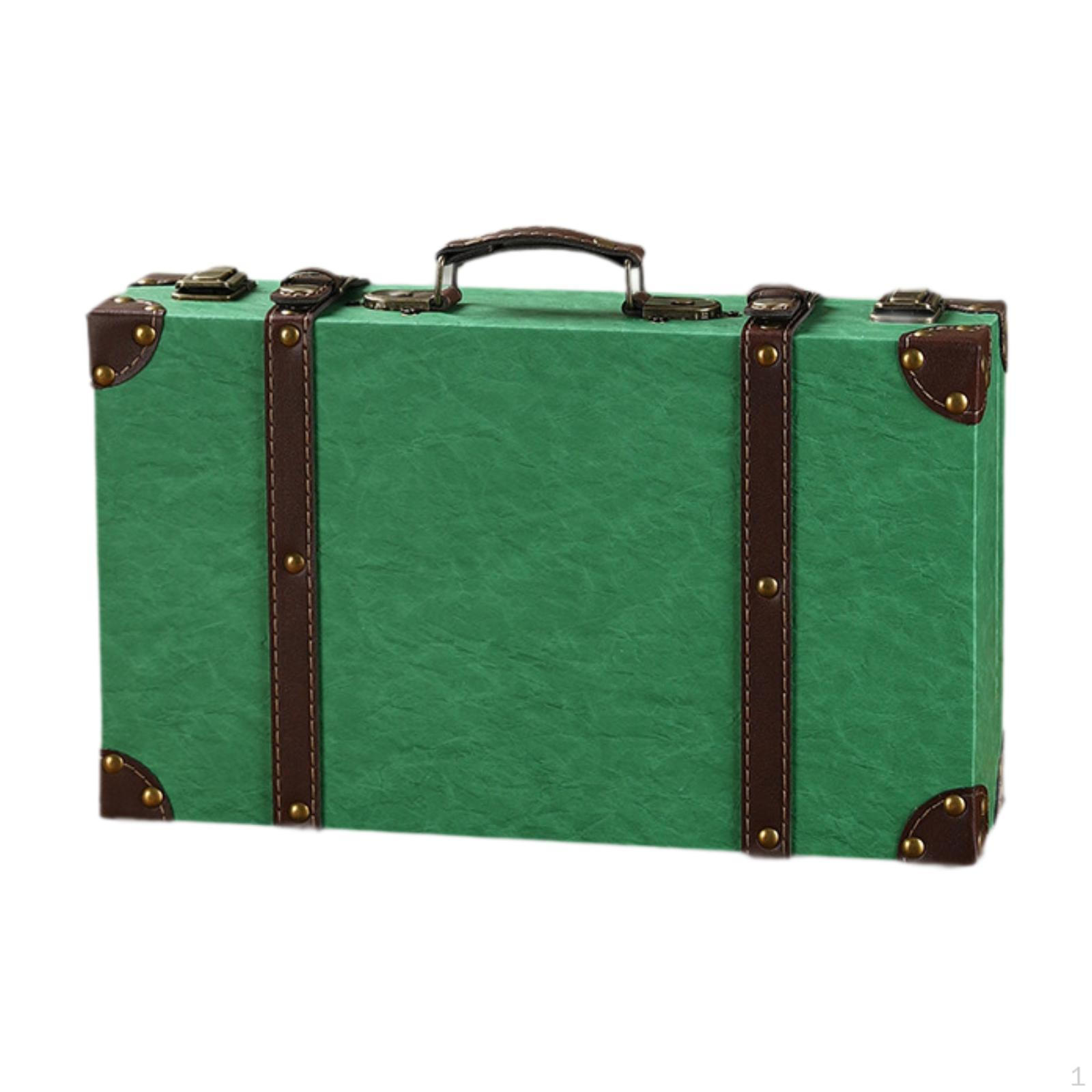 Антикварный чемодан декоративная коробка для хранения украшения старомодные сундуки чемодан зелёный