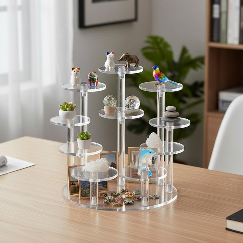 Multifunctional Acrylic Storage Display Rack With 6/8/10 Base Suitable For Displaying Small Statues Jewelry And Cosmetics