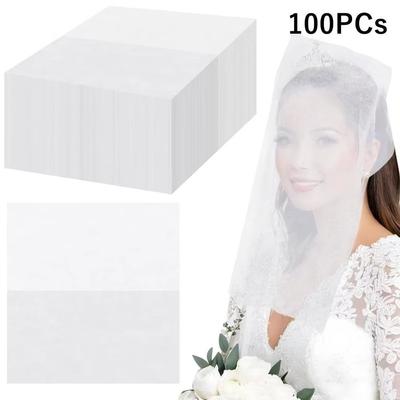 100Pcs Non-Woven Face Makeup Protector Hood Breathable Cosmetic Face Cover  for Women Dressing