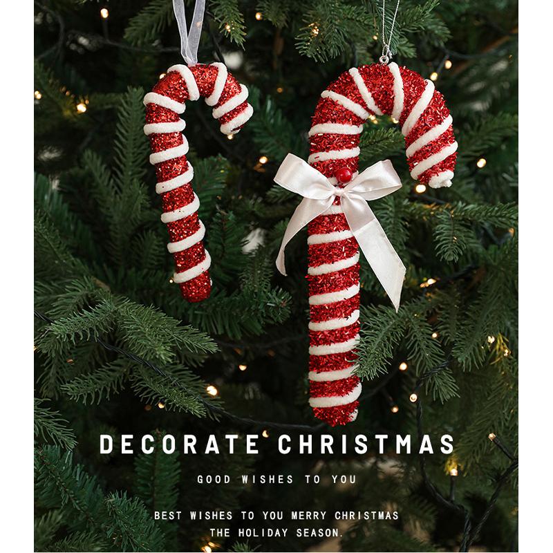 Christmas Tree Candy Ornaments Festive Candy Cane and Lollipop Decorations Hanging Pendants for New Year Home Party Scenes