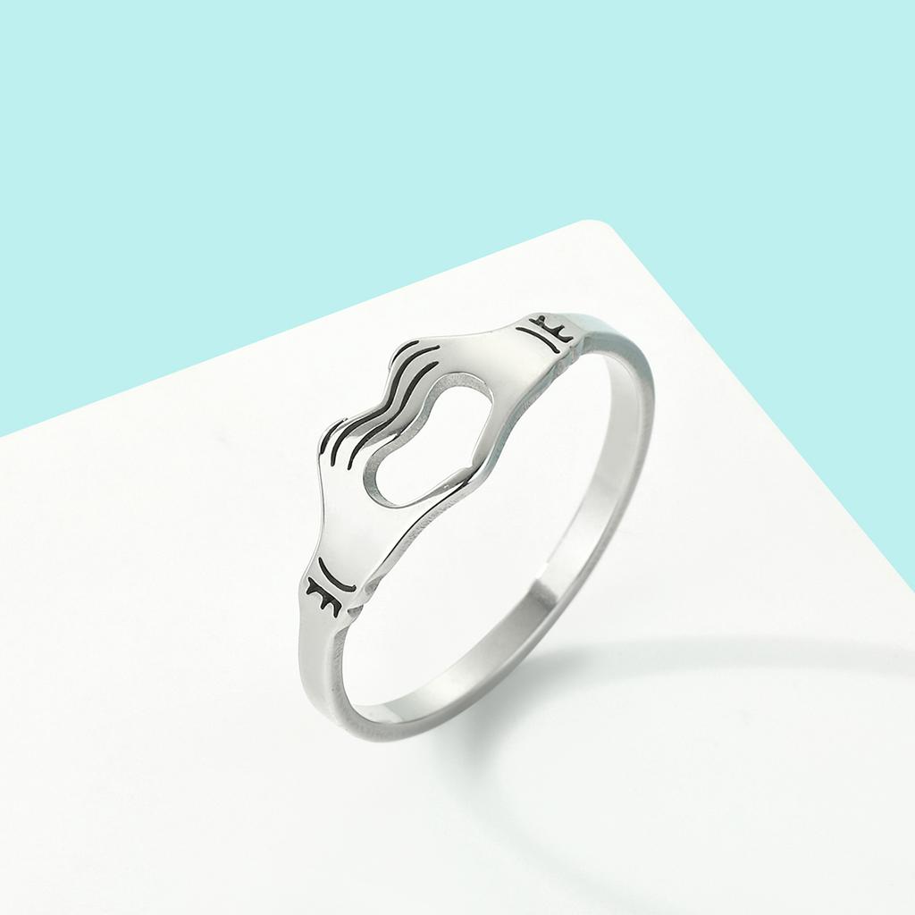 Kinitial Stainless Steel Scissors Egypt Eye of Ra Ghost Bee Gun Finger Knuckle Ring Women Wedding Party Jewelry Birthday Gift