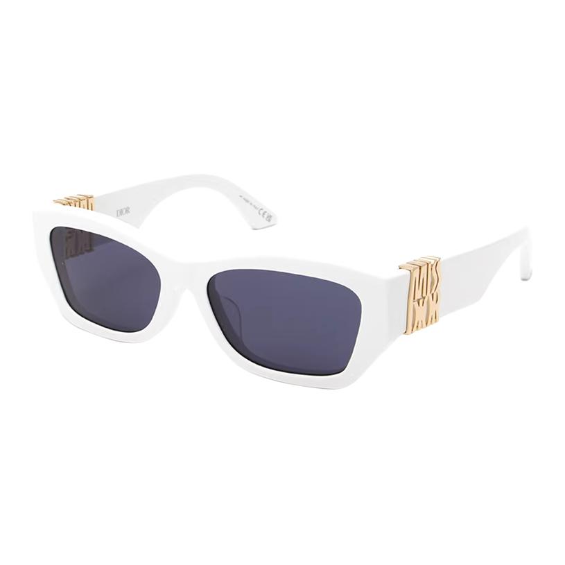 

Dior Thick Frame Gold Logo Rectangular Sunglasses Women sunglasses White MISSDIORS1F50B0 56,White