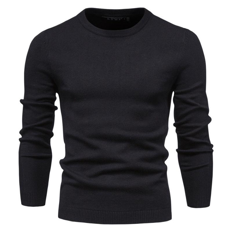 Men's High Collar Casual Knitted Pullover Sweater for Autumn and Winter