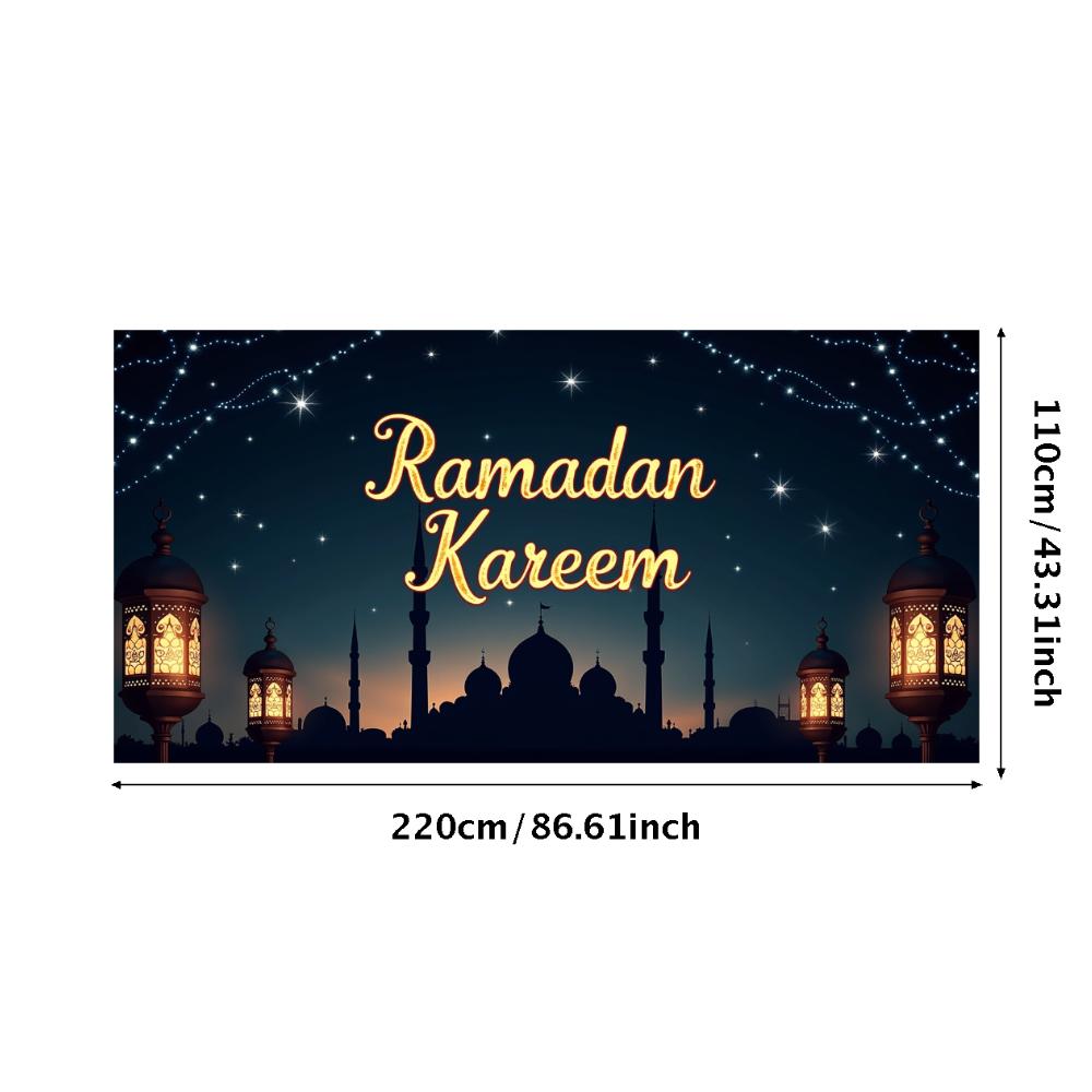 Bannière Ramadan Kareem Toile de fond Lanternes Lumières Décoratif Festival Fête Événement Célébration Graphique Décor Islamique Arrière-plan