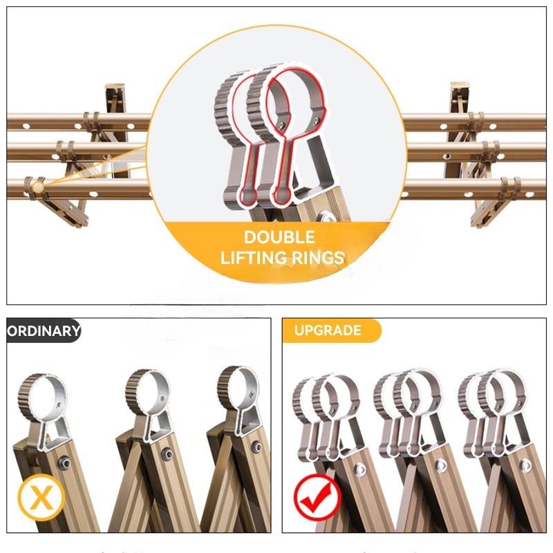Balcony Retractable Laundry Rack Aluminum Alloy Thickened Laundry Drying Rack Outdoor Push-pull Flodable Clothes Rod