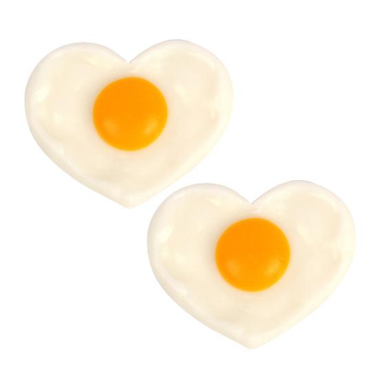 1/2Pcs Simulation Fried Egg Decoration Heart-shaped Fake Poached Egg Model Realistic Food Toy DIY Home Decor Ornament Photo Props