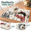 Runner da Tavola Pupazzo di Neve Albero di Natale Decorazione per Tavolo da Cucina e Sala da Pranzo per Feste in Casa, 5 Pezzi