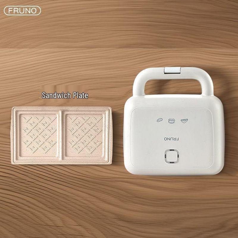 Multi-Functional Double-Disc Breakfast & Waffle Maker with Replaceable Baking Plates