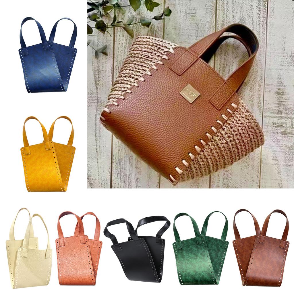 DIY Knitting Crochet Handbag Sewing Accessories PU Bottoms Handles for Making Bag Crochet Bag Parts Handicraft Gift