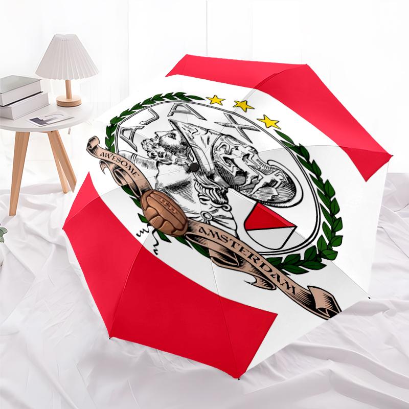 Printed AFC Ajax Printed Folding Umbrella,Outdoor,Leisure,And Travel Umbrella,Durable Umbrella Fabric,Birthday And Holiday Gift