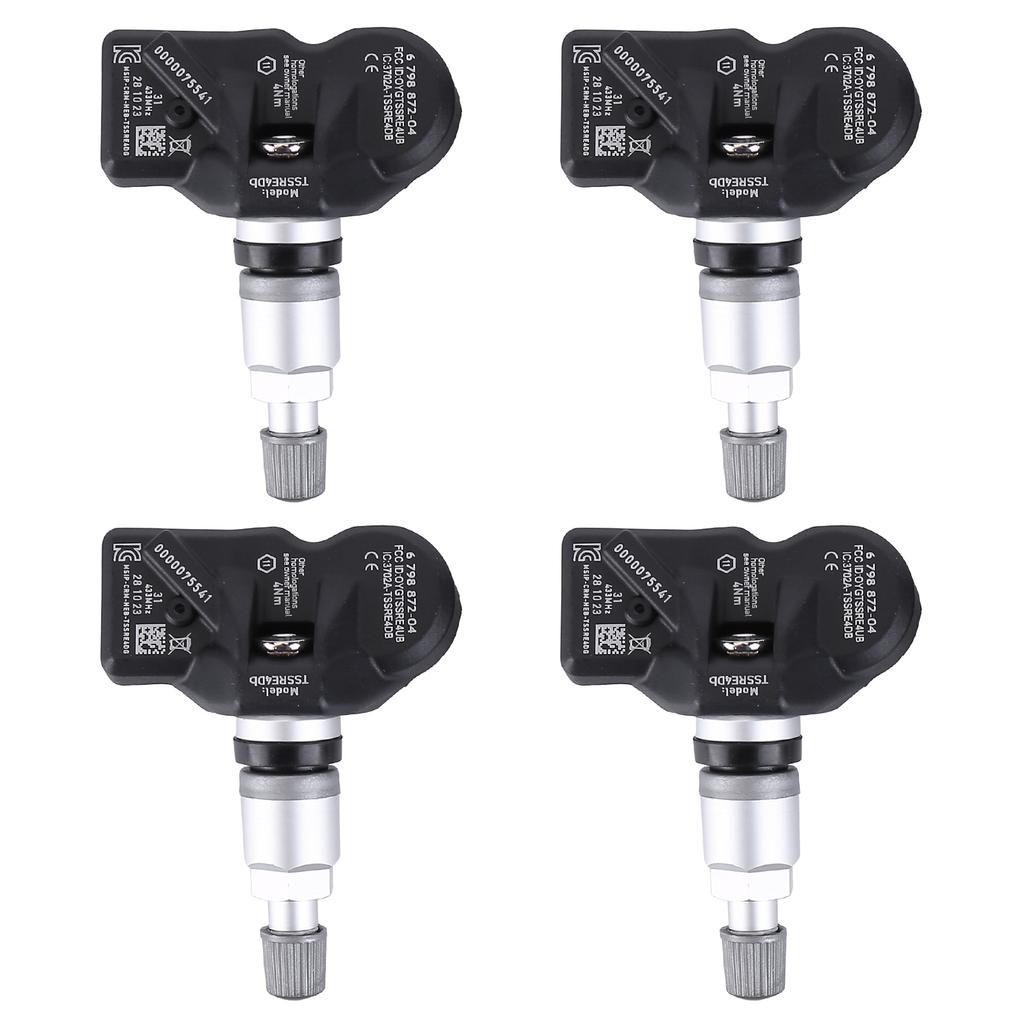 4x Snímače tlaku v pneumatikách 36106798872 TPMS Kompatibilní pro F06 F07 F10 F11 F12 F13 X1 X3 X4