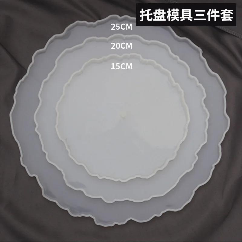 DIY Crystal Silicone Mold Three-layer Fruit Plate Tea Plate Disc Epoxy Resin Molds Cup Pad Mould For Resin Art Home Decoration