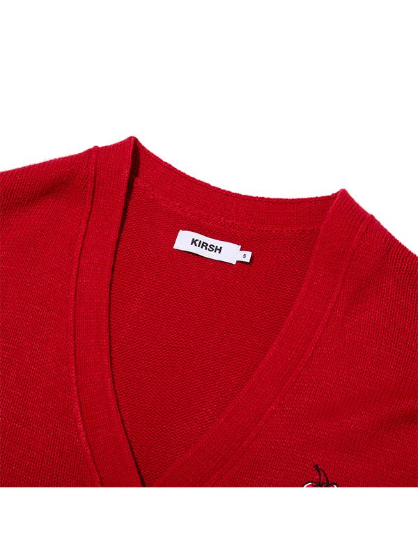 Kirsh Small Cherry Basic Cardigan [Red]