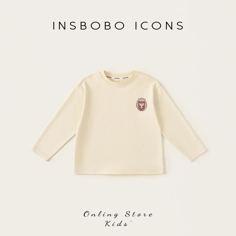 Insbobo Boys Base Layer Shirt 2026 Spring New Children s T-Shirt Children s Clothing Spring and Autumn Stylish Baby Top