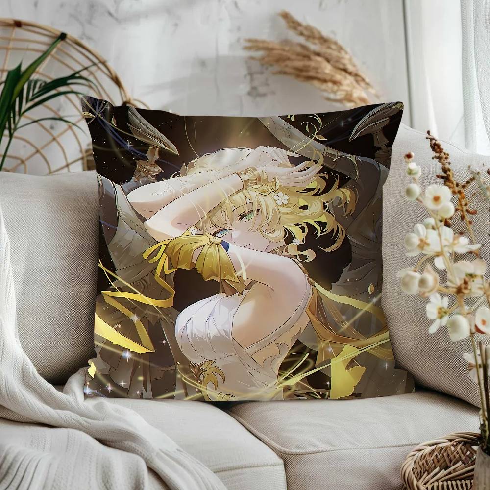 Anime Honkai Star Rail A-AglaeaS Office Cushion Pillowcase Car Cushion Cover45X45CM Lumbar Pillowcase Sofa Pillowcover