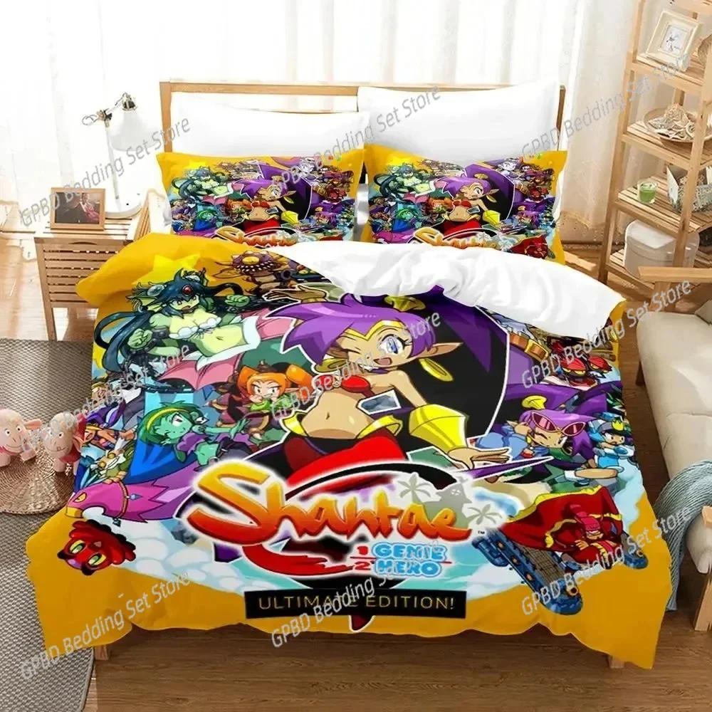 Comforter Anime Game Shantae 12 Genie Hero Bedding Set 3D Printed Suitable For Bedroom Kids Home Textile