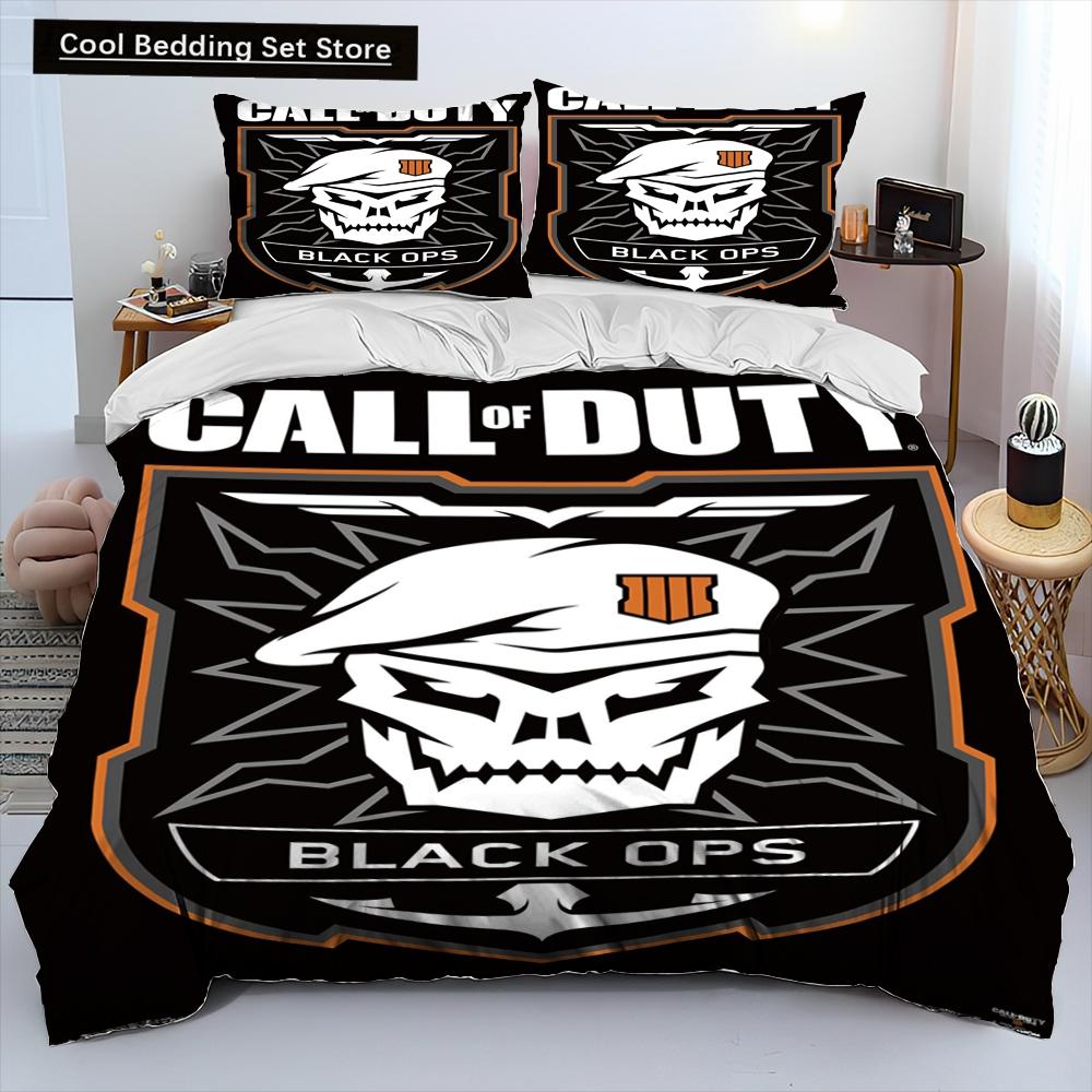 3D-Druck Spiel Call of Duty Bettdecke Bettwäscheset, Bettbezug Bettset Steppdecke Kissenbezug, King Queen Size Bettwäscheset Kinder