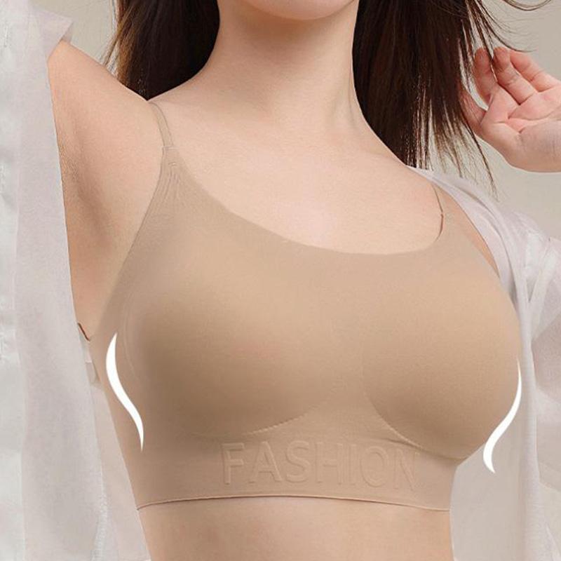 Women's Invisible Bra U-shaped Beautiful Back Gathered Backless Bra Specially Adjusted Skin Color Matching White T-shirt Worry-free Underwear