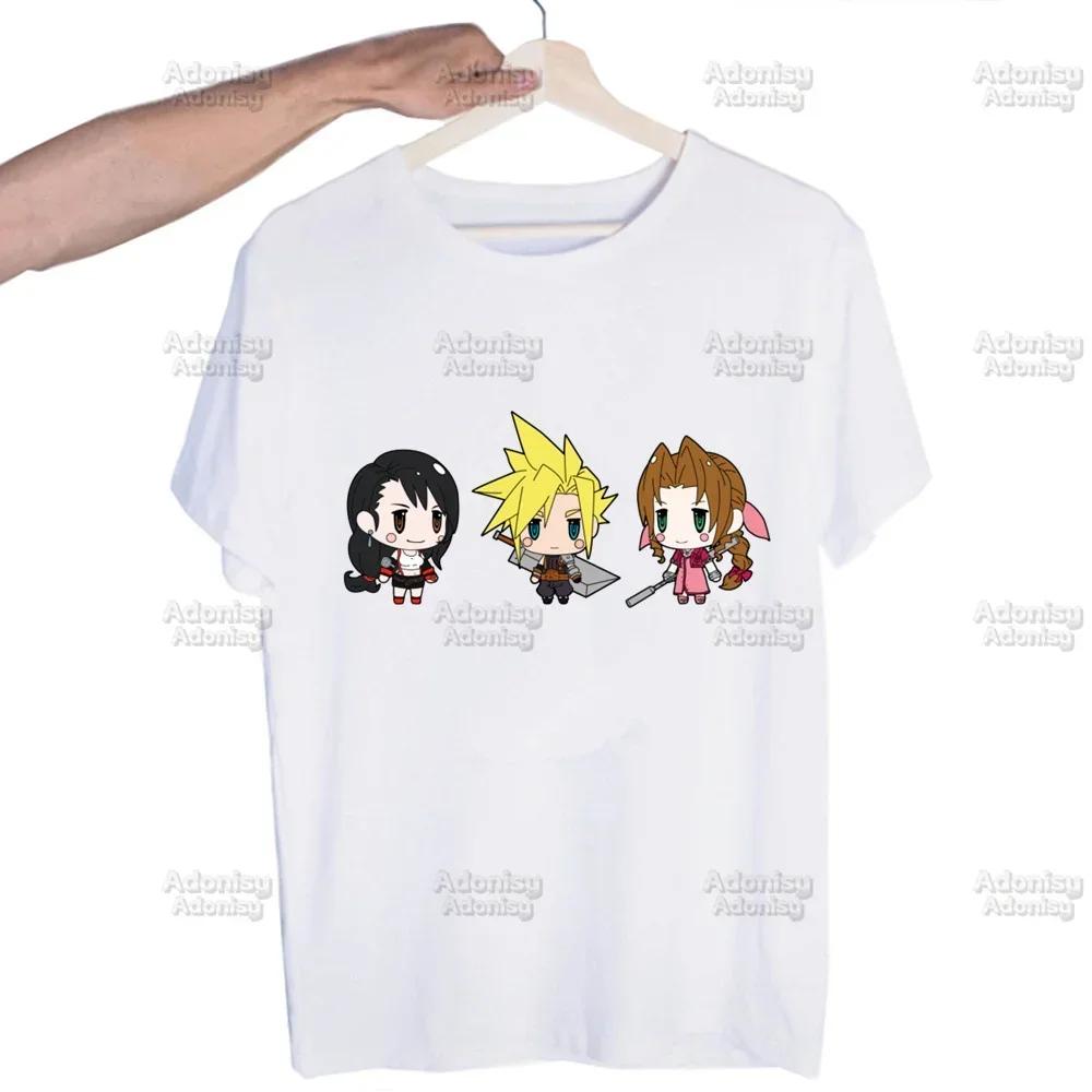 Final Fantasy 7 Fan Art Harajuku Men's Tshirt Printed Unisex Short Sleeve T-shirt Cool Cartoon Casual Male Streetwear Tops