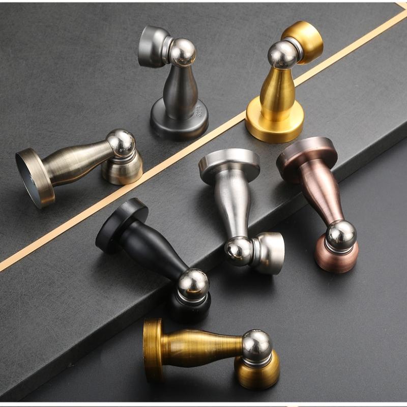 New Stainless Steel Magnetic Door Stopper Sticker Toilet Glass Hidden Door Holders Catch Floor Doorstop Door Hardware