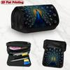 1pc Peacock Open Screen Design Double Layer Flip Pencil Case-Multi Layer Flip Cover Design, Storage Bag, Zipper Closure, Suitable for Schools, Offices