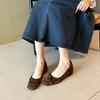 Designer Vintage Leopard Women Mary Jane Shoes Fashion Shallow Slip On Elegant Low Heel Ladies Shoes