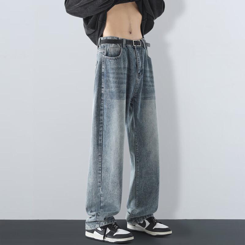 MAYBEYOND Men's Loose Fit Straight Leg Jeans