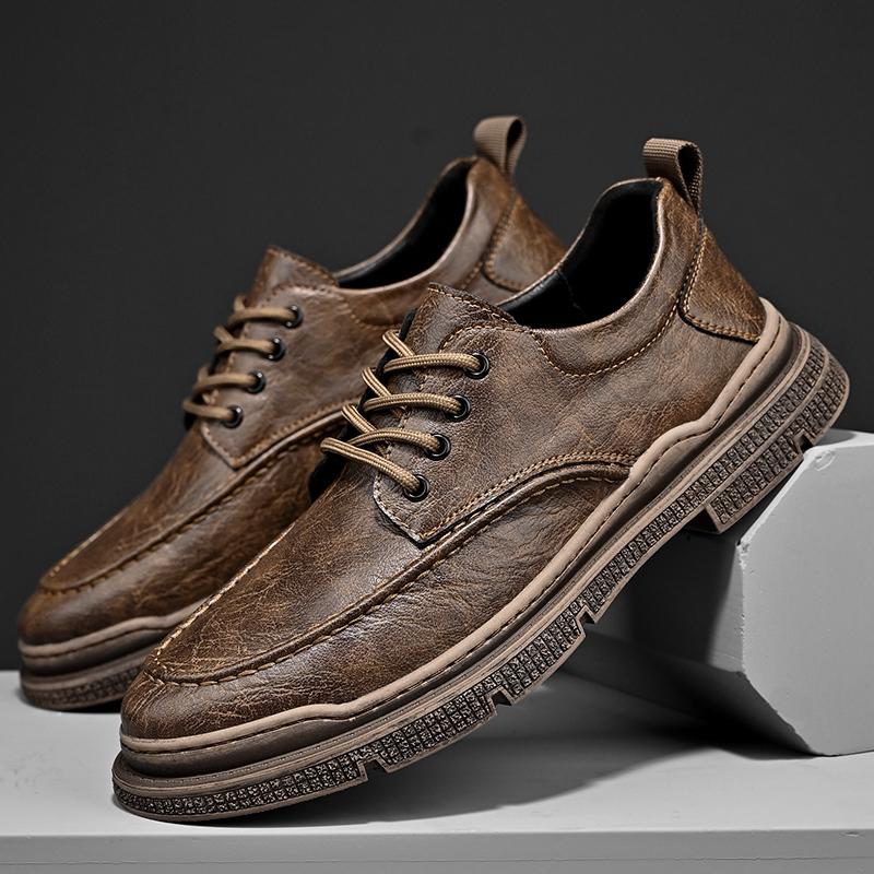 Handmade Retro Genuine Leather Men Shoes Comfortable Casual Leather Shoes Moccasins Man Flats Shoes