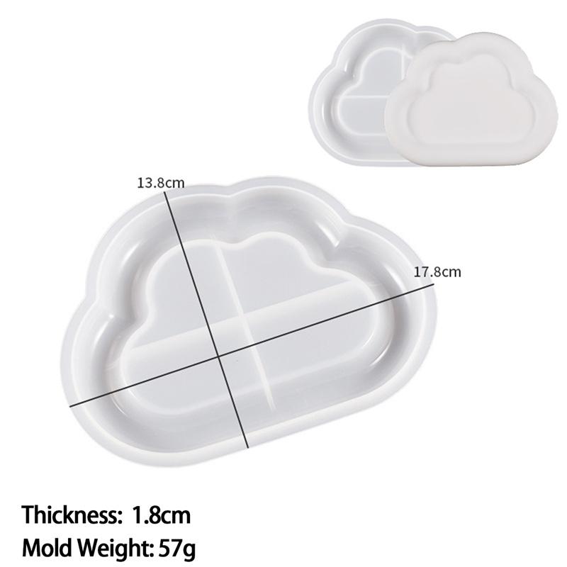Storage Tray Silicone Mold DIY Jewelry Display Plate Resin Plaster Cement Mould Round Flower Cloud Heart Shape Dish Home Decor