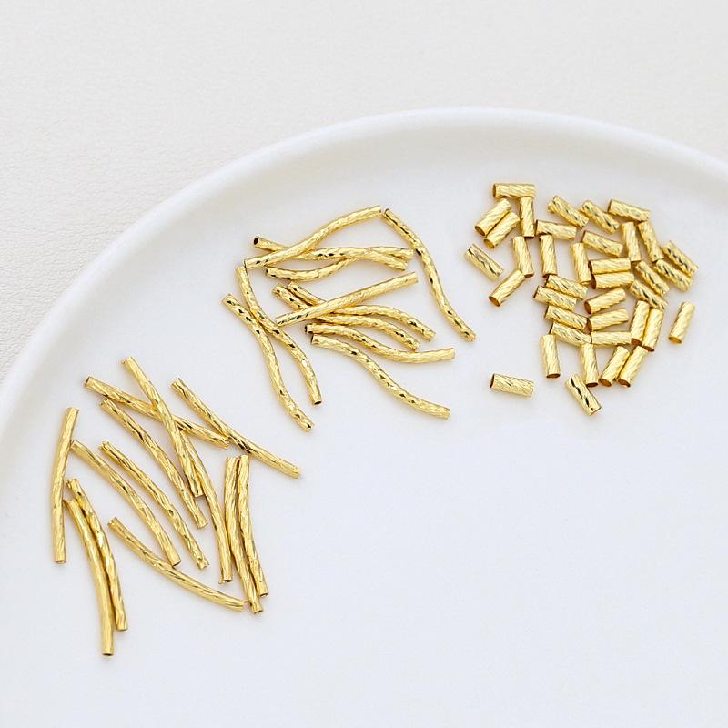 14k Goldgefülltes Gebogenes Hohlrohr Perlenarmband/Halskette Schmuckzubehör