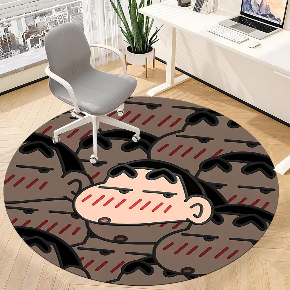 1PC Crayon Shin-chan Office Round Rug, Non-slip, Soft and Durable Office Rug for Interior Decoration, Perfect for Office yy250915093