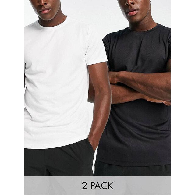 

Две пары быстросохнущих спортивных футболок ASOS Icon