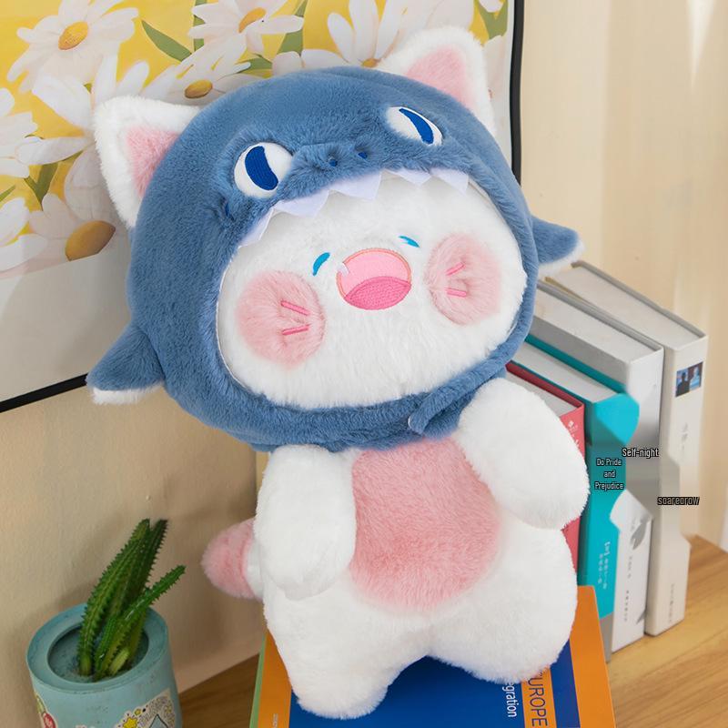 

Милая плюшевая игрушка-подушка «Кот-акула» - Идеальный подарок для девочек 30cm