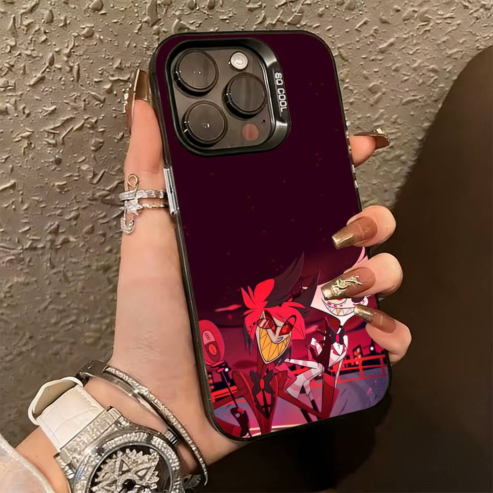 PC-Hazbin H-Hotel Alastor Phone Case For iPhone 17,16,15,14,13,12,11 Plus,Pro Max,XS,Colorful Silver Phone case Funda Cover