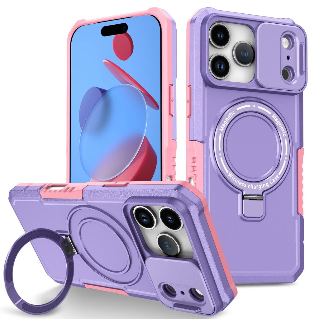 Applicable To iPhone17ProMax Succubus Window Mobile Phone Case Magsafe Magnetic Apple 16Pro Bracket 15 Sets