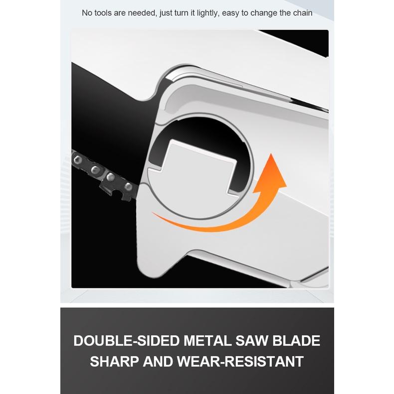 6 Inches One-handed Electric Chain Saw Small Rechargeable Garden Logging Pruning Saw Household 1500MAH Lithium Battery 500W