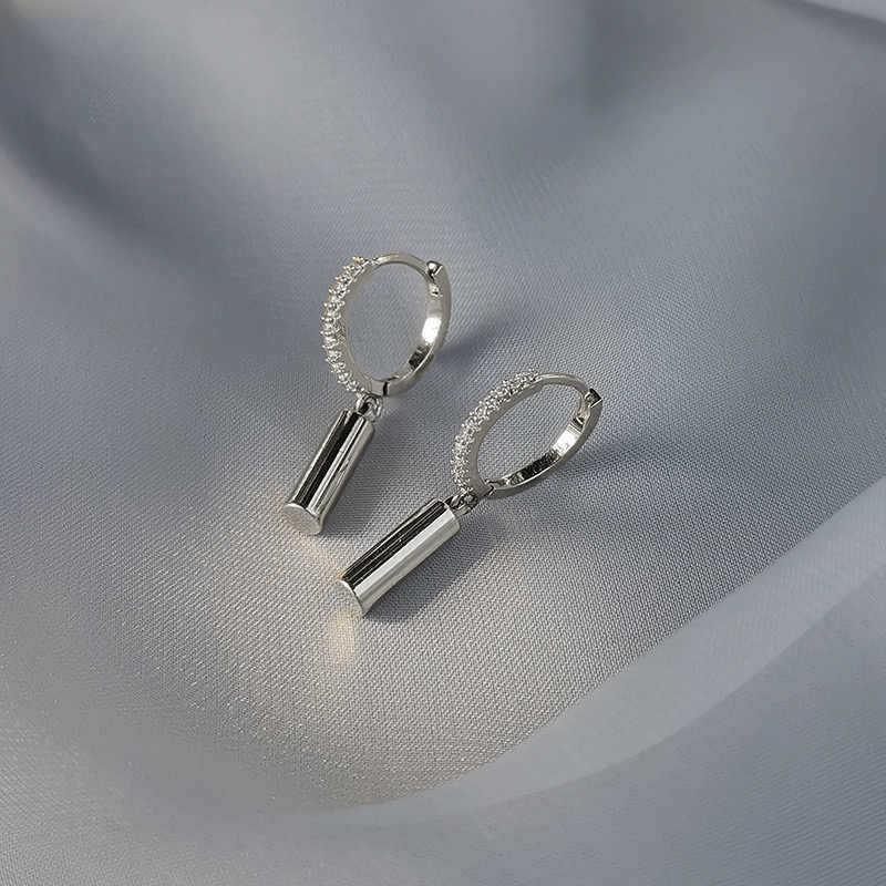 

Серьги-кольца Anenjery геометрические цилиндрические для женщин новые уникальные аксессуары для темперамента ювелирные подарки белый