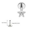 Right Grand ASTM F136 Titanium Star CZ Cartilage Earring 16G Dainty Star Flat Back Stud Tragus Conch Helix Nose Labret Piercing