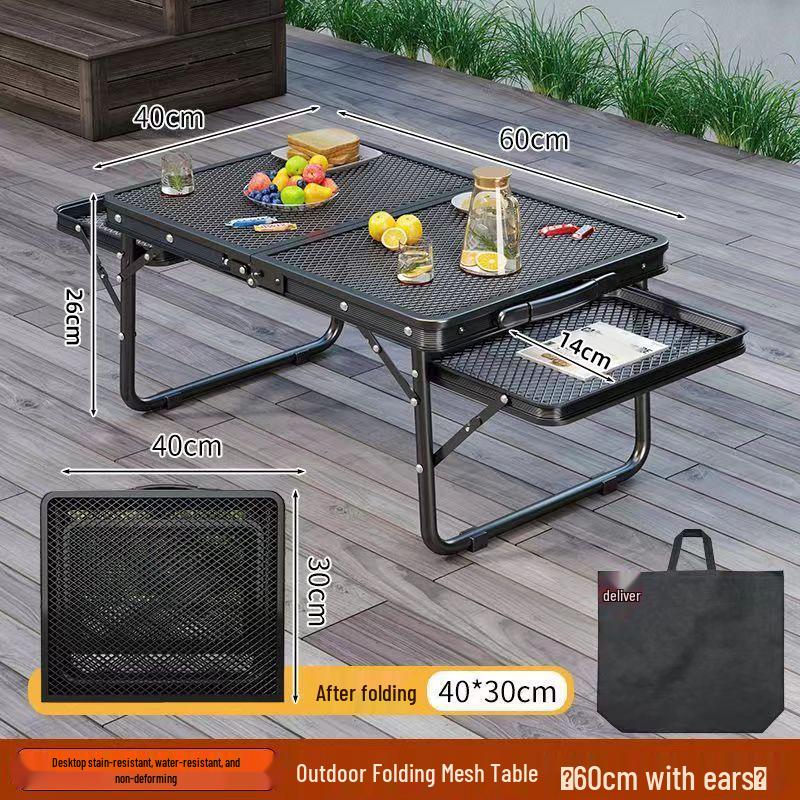 Tavolo da Picnic Pieghevole Portatile in Alluminio per Barbecue e Campeggio