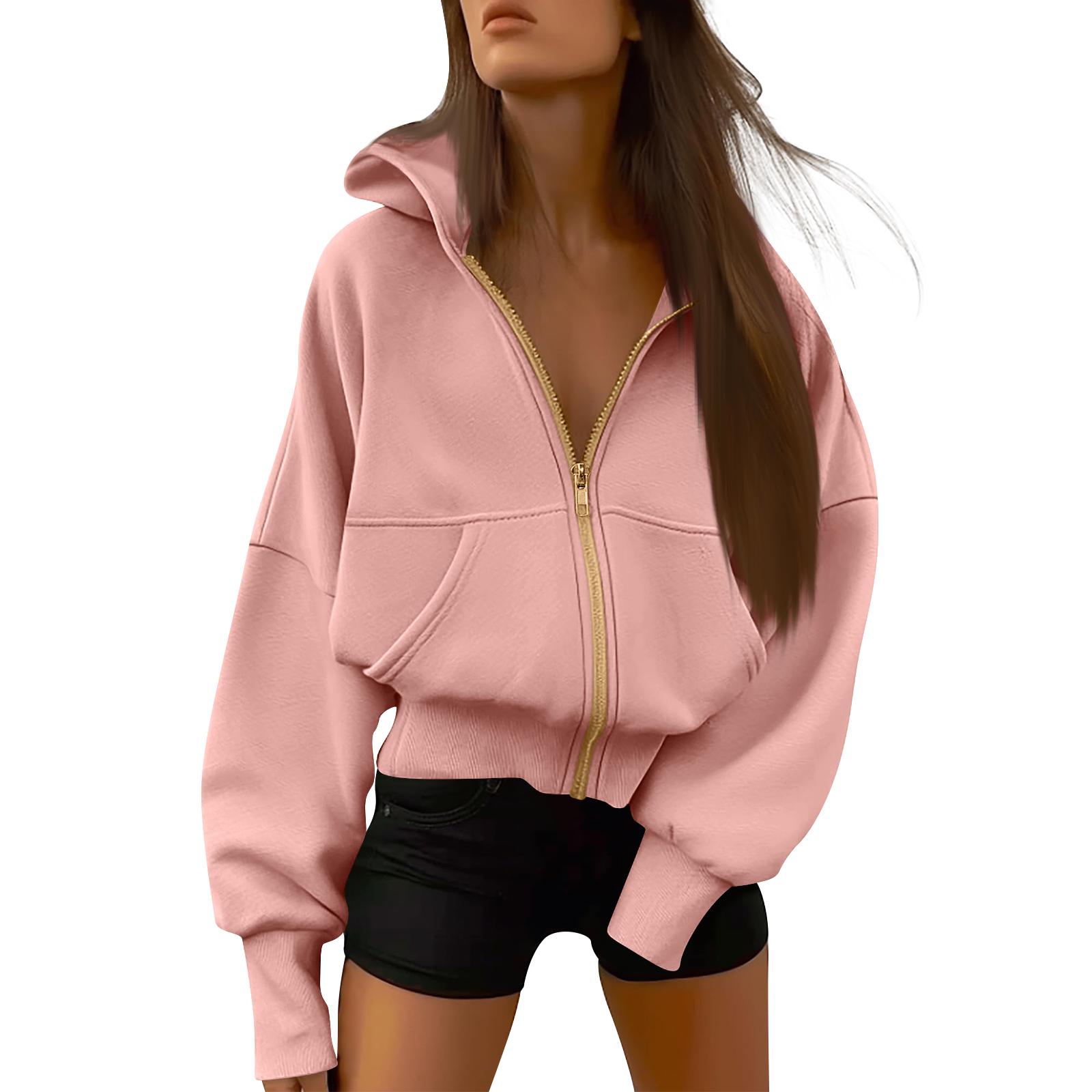 

Women s Stylish Lightweight Long-sleeved Outerwear With Pockets, Preppy Casual Cardigan L розовый