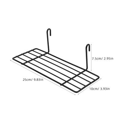 Black Wire Storage Basket Rack for Grid Wall Straight Shelf Stackable Interlocking Under Shelf Organizer Ideal for Kitchen