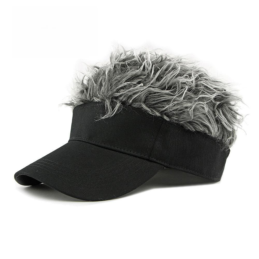 Men Synthetic Short Hair Baseball Cap Spiked Hair Wig Hat Fake Hair Adjustable Sun Protection UV Blocking Visor Fancy Performance Hip-Hop Headwear
